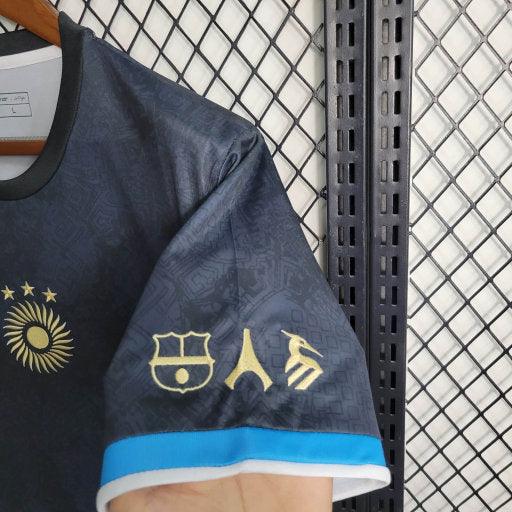Camisa Argentina La Pulga Lionel Messi 10 Comma Football 2023/2024 Torcedor - Preta