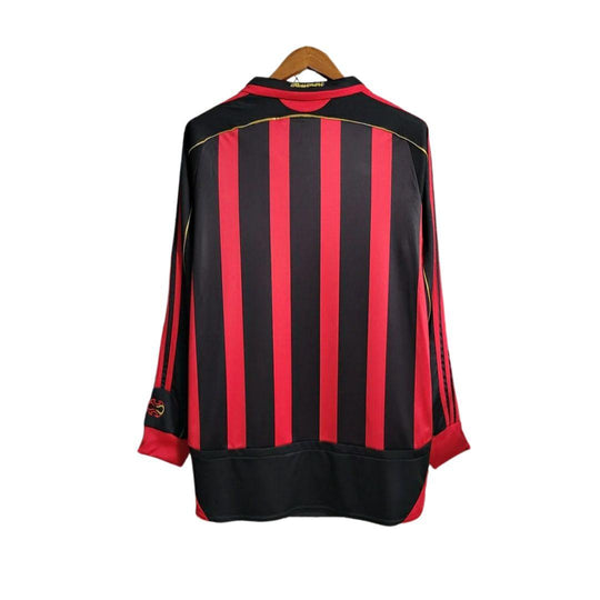 Camisa Retrô Milan 2006/07 Manga Longa Masculina
