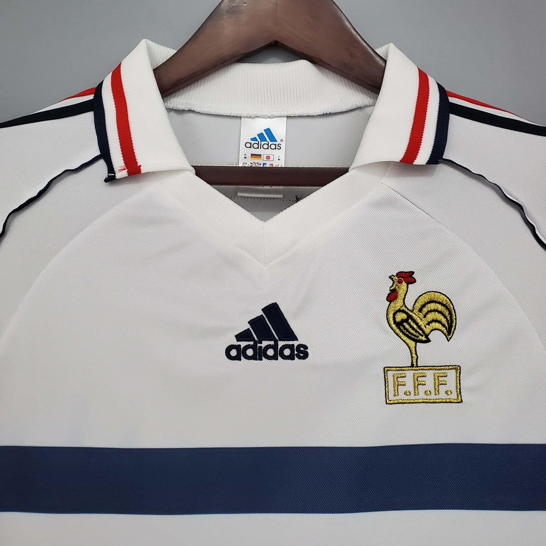 Camisa Retro França 1998 Adidas Masculina - Branca