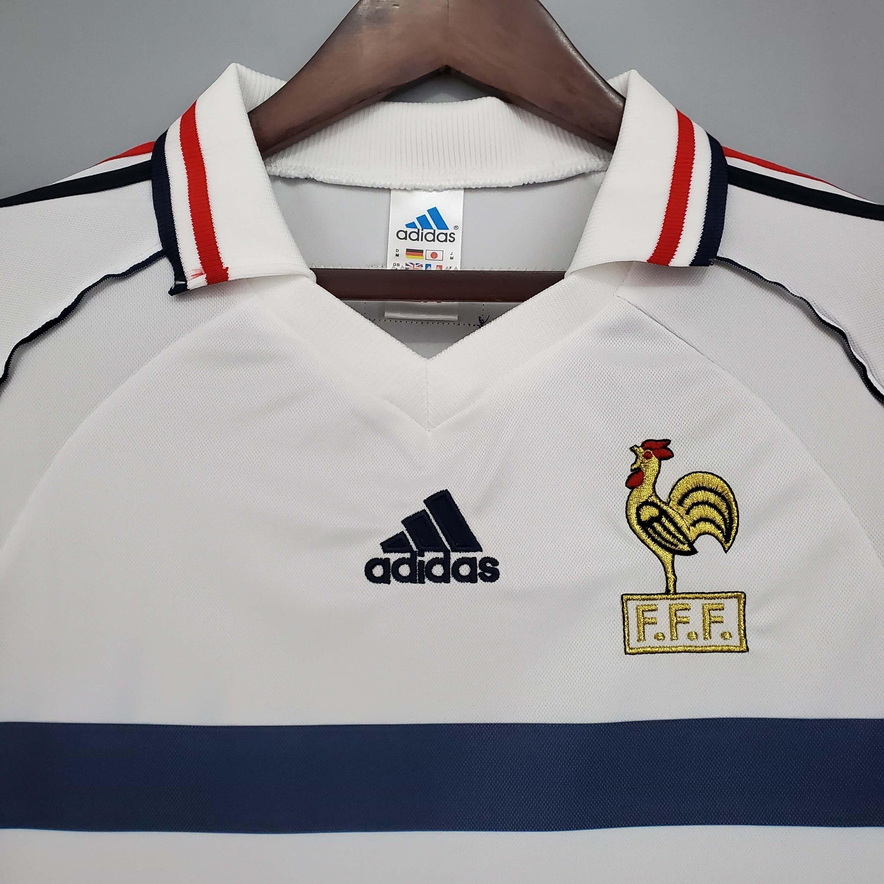 Camisa Retro França 1998 Adidas Masculina - Branca