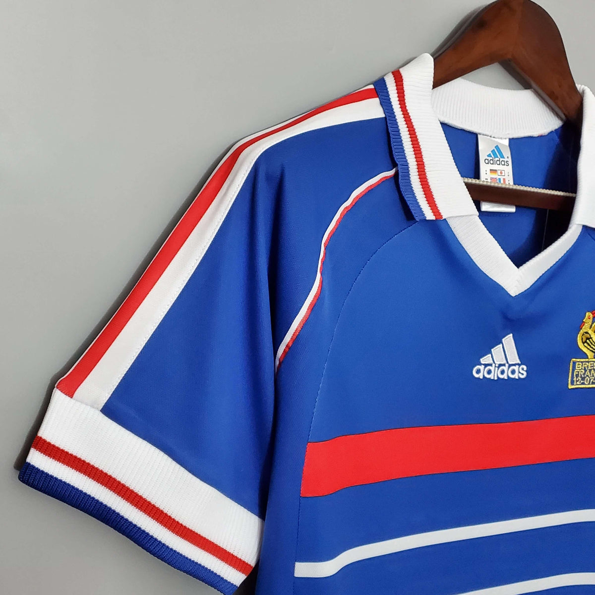 Camisa Retro França 1998 Adidas Masculina - Azul