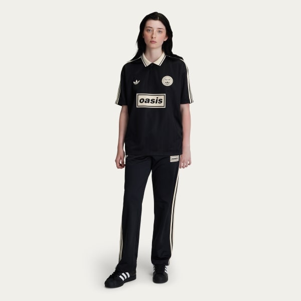 Oasis x adidas Camiseta Tour Jacquard Jersey Black Preta